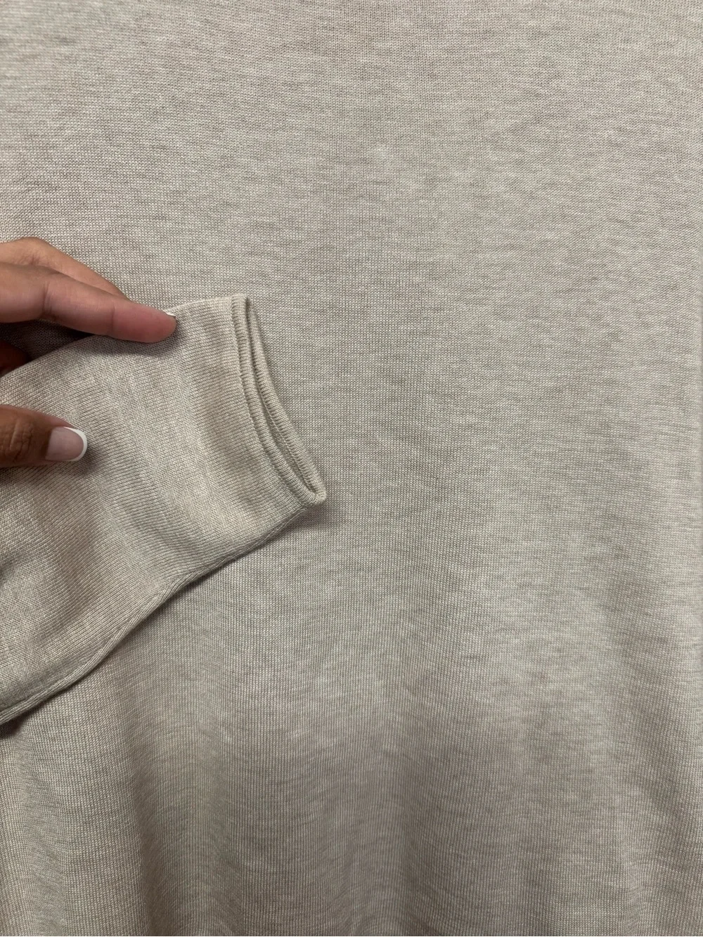 Garnet Hill Boxy Fit Sweater Silk Cotton Blend Slouchy Beige Oatmeal M Pullover - Picture 2 of 8